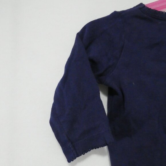 CARTER'S | 12 months | Navy Blue Shirt With Lace Trim and Pink Bow - Picture 8 of 12